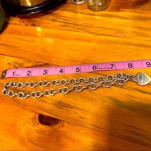 Tiffany and Co heart charm necklace with extender